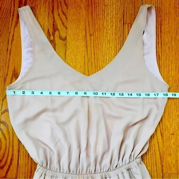 NEW Show Me Your MuMu V-neck Nude Pink Chiffon Side Slit Maxi Bridesmaids Dress - Picture 11 of 16